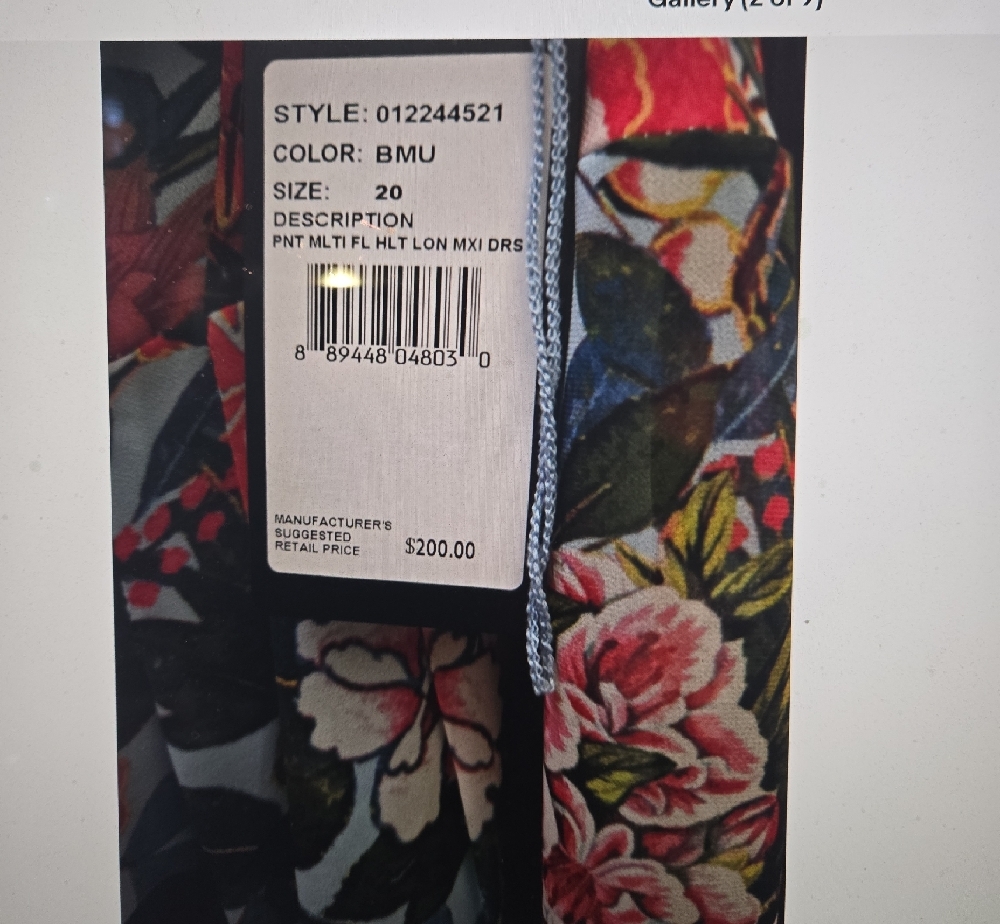 Adrianna Papell Floral Maxi Dress in Blue with Multicolor Bouquet - Picture 4 of 10